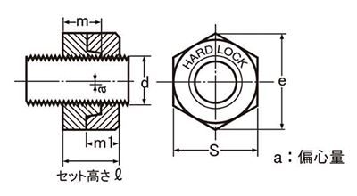 鉄 ハードロックナット (薄型)(H-3)の寸法図