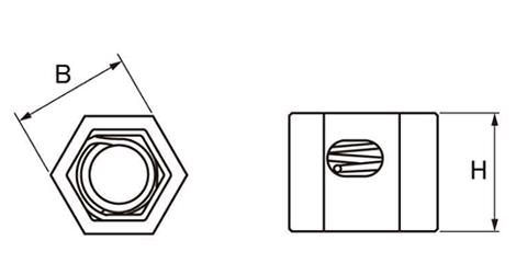 鉄 スマート ハイパーロードナット(ゆるみ止めナット)の寸法図