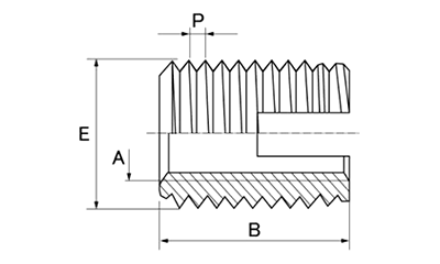 鉄 エンザート 割溝タイプ 211型の寸法図