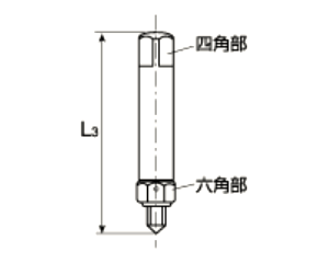エンザート用挿入工具ハンド加工小外径 (610型)の寸法図