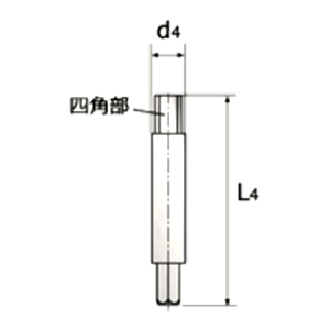 エンザート用挿入工具 六角内ねじ用 機械/ハンド加工両用 (610型)の寸法図