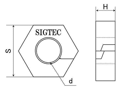 鉄 マジックナット(中間挿入ナット)の寸法図