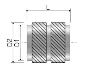 黄銅(カドミレス) ミニビットインサート / MIB (東海金属製)の寸法図