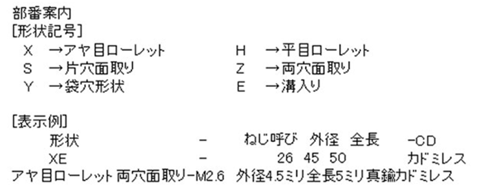 黄銅 成型時インサートXZ (両面タイプ/ アヤ目ローレット)(東海物産)(カドミレス)の寸法表