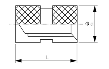 黄銅 成型時インサート XYE (袋穴形状溝入) (東海物産)(鉛レス)(UNC ユニファイ)の寸法図
