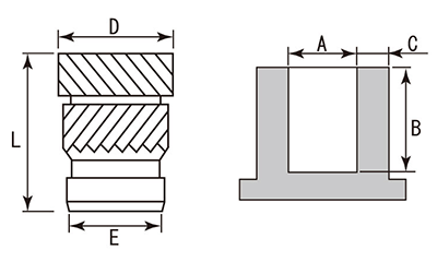 黄銅 Cロック CLタイプ (ボーセイ)(カドミレス)の寸法図
