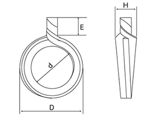 ステンレス バネナット(六角ナット併用品)の寸法図