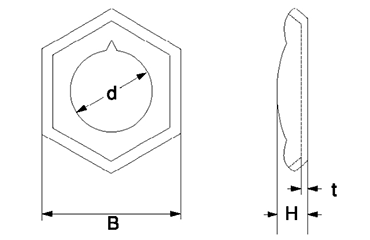 ステンレス イダリング (ミリ山) (ゆるみ止めリング)の寸法図