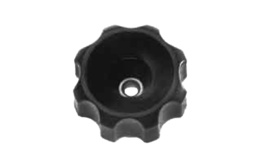 グリップナット(黒PP樹脂) E1貫通タイプ(30mm径) ねじ部ステンレス (大丸鋲螺)の商品写真