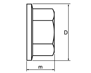 ステンレス D-LOCK用ナット (皿ばね付ナット)の寸法図