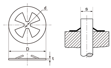 ステンレス スピードナット (SP)(双和製作所)の寸法図