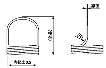 ステンレス HLスプリング(緩み止めナット)の寸法図