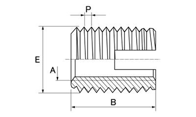 ステンレス エンザート 割溝タイプ 211型の寸法図