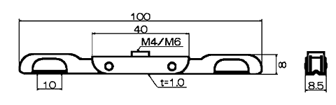 ステンレス メカヘビー(薄板パネルのボルト固定補助ナット)(若井産業)の寸法図