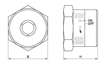S45Cオールクイックナッター (無回転直進挿入)の寸法図