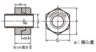 鋼 S45C(H)ハードロックナット (セミ薄型)(H-2)の寸法図