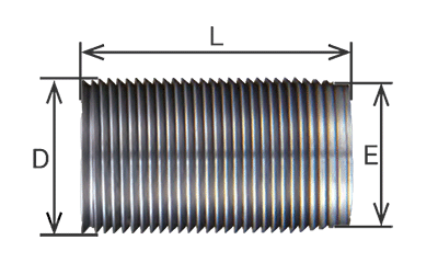 鋼 S45C MSインサート(ロングタイプ・HS-L)(ボルト穴補修用インサート)の寸法図