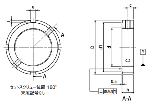 SCM435 精密ロックナット(ZM・標準仕様)の寸法図