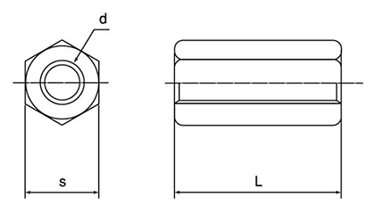 鋼 SCM435(H)(焼入れ) 高ナット (ミリネジ)の寸法図