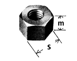 鋼 SCM435(H)(クロモリ) 六角プレスナット(10割)(ミリネジ)の寸法図