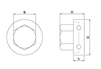 鋼 ハイトルクナット(HTN)の寸法図