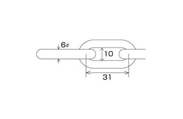 水本機械 鉄 デフロック(ステンレスチェーン付)の寸法図