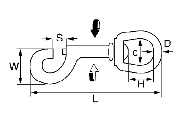水本機械 ナスカン(クロームメッキ、材質：亜鉛ダイキャスト)の寸法図