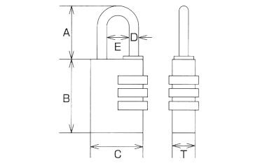 水本機械 真鍮製 ナンバーキーの寸法図