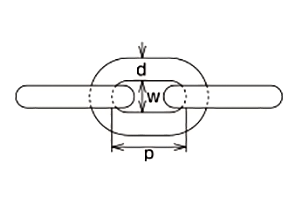 水本機械 ステンレス(Aタイプ) チューブ保護チェーン(SUS304)(HA-C)の寸法図