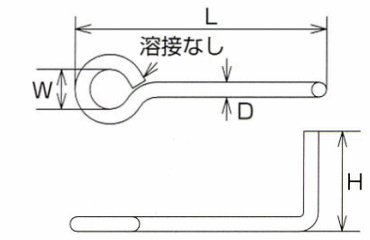 水本機械 ステンレス アンカー コンクリート用 AQTタイプの寸法図