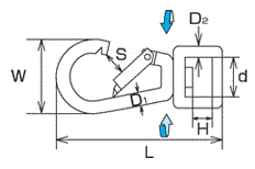 水本機械 ステンレス スナップフック BL型 ベルトタイプ (BL-V)の寸法図