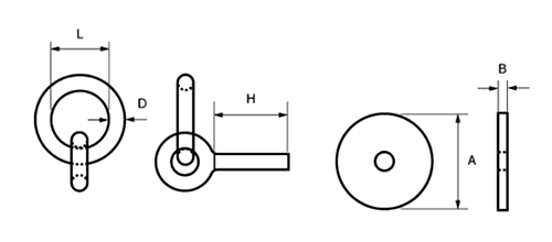 水本機械 ステンレス 丸カンボルトS型 (アンカープラグ付)(BSR-M)(ミリねじ)の寸法図