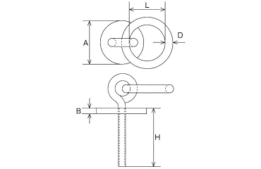 水本機械 ステンレス 丸カンボルトS型(アンカープラグ付)(BSR-W)(インチ・ウイット)の寸法図