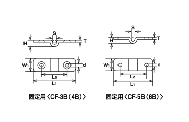 水本機械 チェーンホルダー金具 (B 固定用)の寸法図