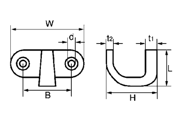 ミズモト品 ステンレス エレガンスフック C型(ブラック)の寸法図