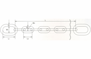 水本機械 ステンレス セーフティーチェーンの寸法図