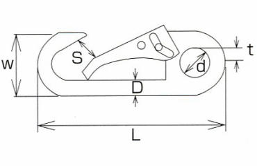水本機械 ステンレス ロック スナップ(クローズ)の寸法図