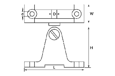 水本機械 ステンレス デッキヒンジの寸法図