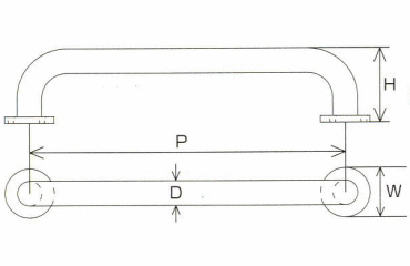 水本機械 ステンレス セーフティーバーの寸法図