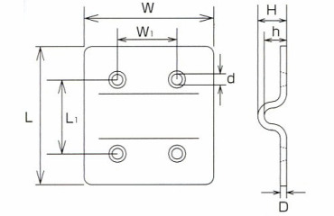 水本機械 ステンレス ハンガープレートの寸法図