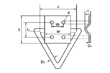 水本機械 ステンレス ハンガーユニット(TR型)の寸法図