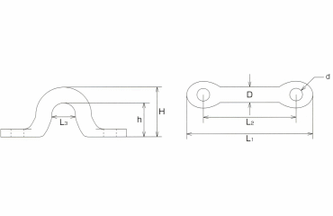 水本機械 ステンレス アイストラップ(座ぐりなし)の寸法図