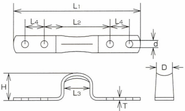 水本機械 ステンレス シートアイストラップの寸法図