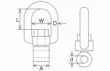 水本機械 ステンレス ジョイントスイベルの寸法図