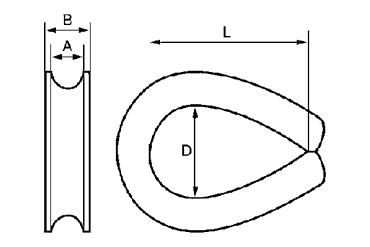 水本機械 ステンレス A型シンブルの寸法図
