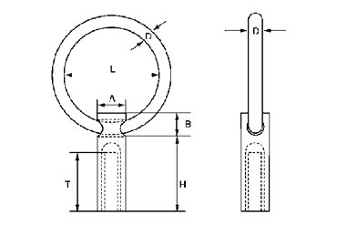 水本機械 ステンレス リングナット(インチ・ウイット)の寸法図