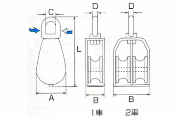 水本機械 ステンレス 豆ブロックの寸法図