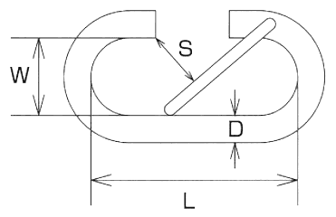 水本機械 ステンレス O型フック(ロープ用)の寸法図