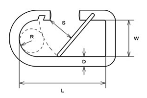 水本機械 ステンレス O型フック (ベルト用)(MO)の寸法図