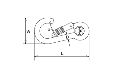 水本機械 ステンレス 環付スナップフックNA(リング付)の寸法図